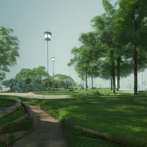 Image similar to ecological park in sao paulo, concept art, artstation, behance, octane render, blender, unreal engine