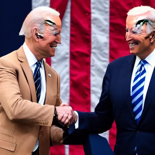 Image similar to donald trump shaking hands with joe biden