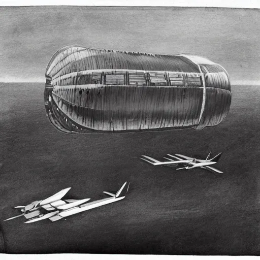 Prompt: a phantom airship