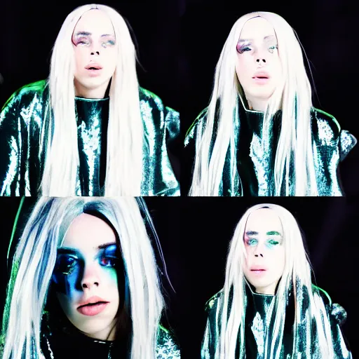 Image similar to billie eilish as a magnetic robot