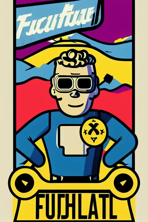 Image similar to fallout 7 6 retro futurist illustration art by butcher billy, sticker, colorful, illustration, highly detailed, simple, smooth and clean vector curves, no jagged lines, vector art, smooth andy warhol style