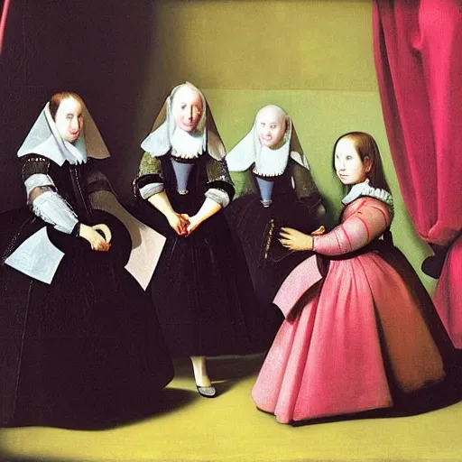 Image similar to Las Meninas by Velazquez made out of gummy candies, colorful award-winning photo of candy