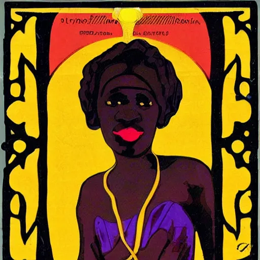 Prompt: ghanian woman from ghana art nouveau art