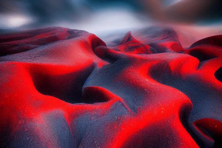 Image similar to hot red and black coals, closeup photo by Ted Gore,