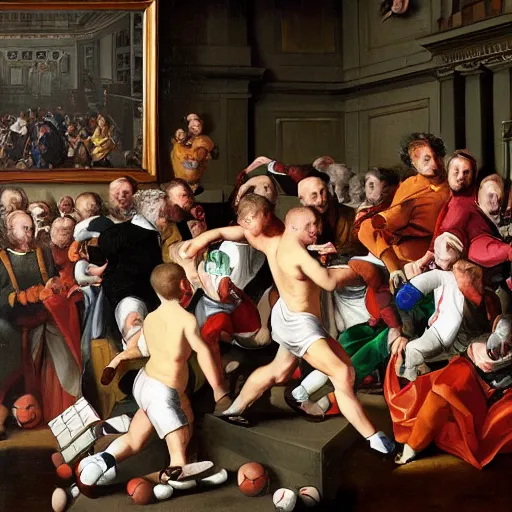 Prompt: baroque painting of 'Football Manager 2022'