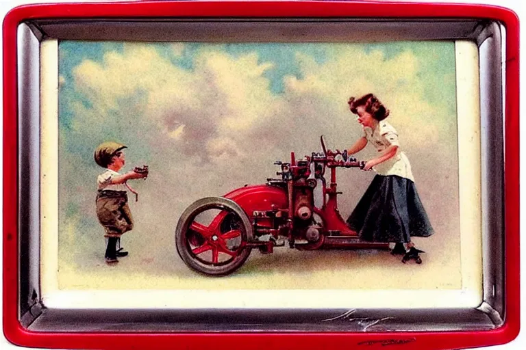 Prompt: ( ( ( ( ( 1 9 5 0 s retro future picture frame made from machines. muted colors. ) ) ) ) ) by jean baptiste monge!!!!!!!!!!!!!!!!!!!!!!!!! chrome red