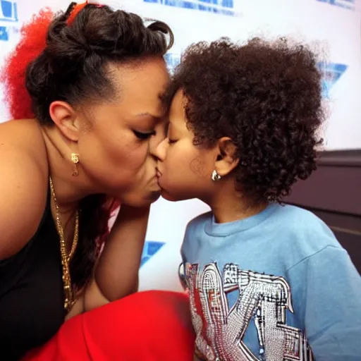 Image similar to cree summers kisses a young fan