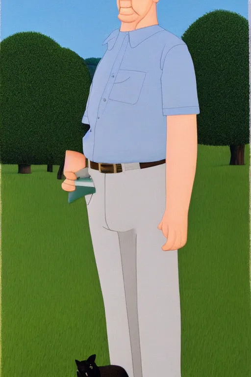 Prompt: Portrait of Hank Hill by David Inshaw