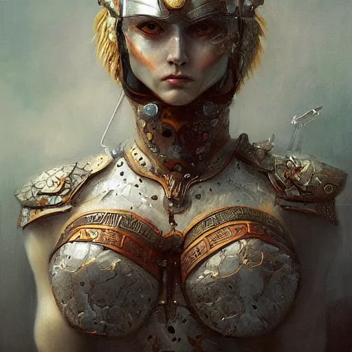 Prompt: porcelain in full warrior armor, soft painting of a curiosities harmonious carnival, perfectly detailed, symmetrical accurate intricate sensual features, highly detailed, artstation, sharp focus, tom bagshaw