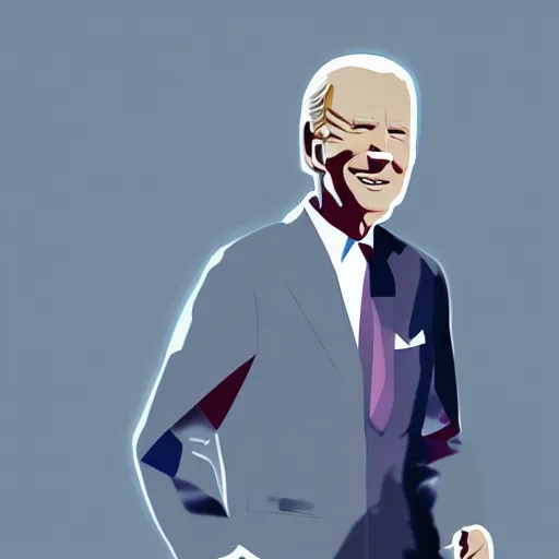 Prompt: Joe Biden wearing a pantsuit by Beeple