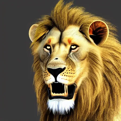 Image similar to animal half lion and half hawk, higly detailed, 8 k, photorealistic, art concept, artstation, sharp focus