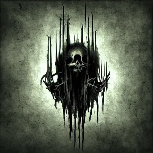 Image similar to cover art for dark metal music, no words, no letters, only art, eerie, horror, sinister