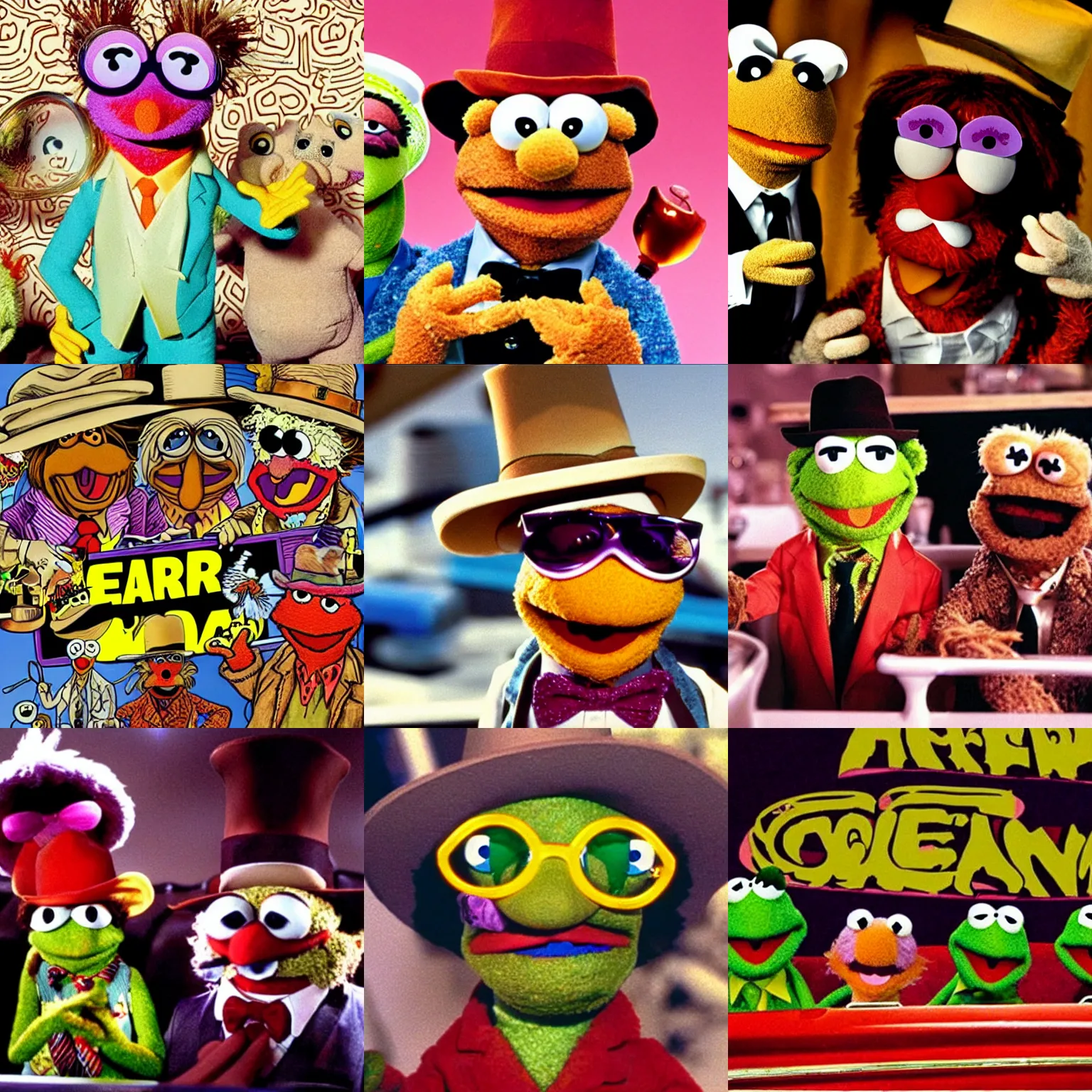 Prompt: Muppet!! version of Fear and Loathing in Las Vegas