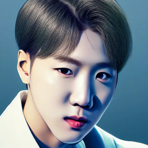 Image similar to j - hope from bts, highly detailed, professional digital painting, extreme illustration, unreal engine 5, photorealism, hd quality, 8 k, wispy, cinematic, art by andy warhol, artgerm, yoshitaka amano