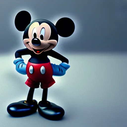 Prompt: Mickey Mouse as a human, photorealistic, film still, desolate