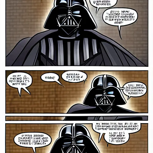 Image similar to darth vader comic featuring minecraft dream