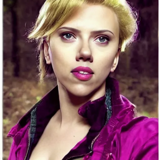 Image similar to Scarlett Johansson as Ivy from Soul Calibur