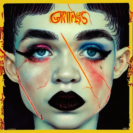 Image similar to Grimes - Book 1 album cover, album art, album cover art, 8k