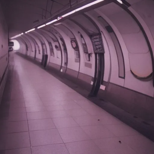 Image similar to a beautiful photo of an astronaut waiting in a subway station, 1970', soft light, morning light, photorealistic, realistic, octane, 8k, cinematic shot