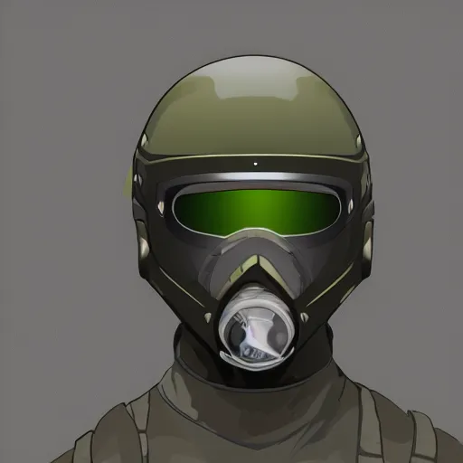 Prompt: front view soldier mechanical headgear combat goggle nightvision helmet highly detailed, digital painting, hyper concept art, smooth, sharp focus, simple draft aaa unreal artstation