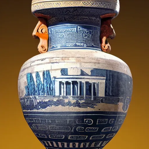 Prompt: an ancient greek vase,