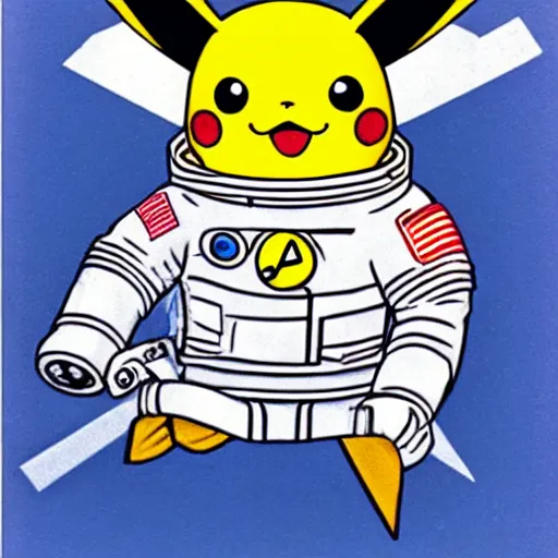 Image similar to Astronaut Pikachu, portrait, 1967 photo