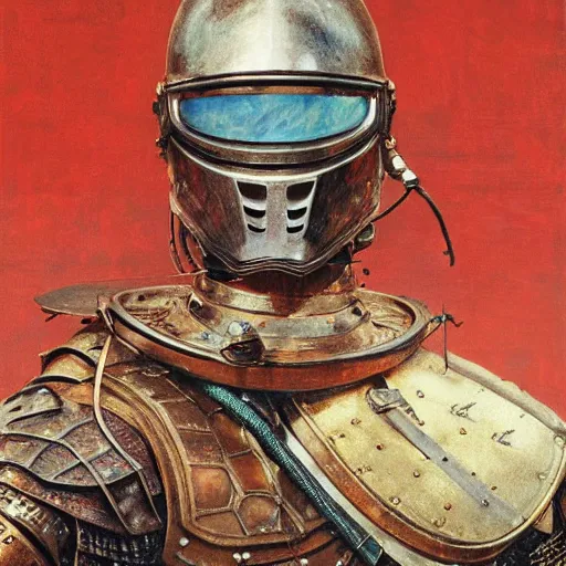 Image similar to shrimp animal as a realistic fantasy knight, closeup portrait art by norman rockwell and donato giancola and greg rutkowski,