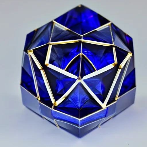 Image similar to the most beautiful sapphire crystal dodecahedron in the world