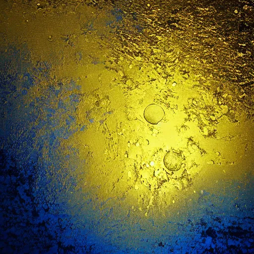 Image similar to The moon covered in lakes of liquid gold realistic photograph