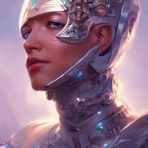 Prompt: cyborg princess of the light, fantasy, intricate, elegant, highly detailed, digital painting, artstation, concept art, smooth, sharp focus, illustration, by artgerm and greg rutkowski