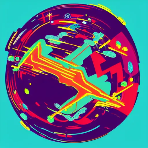 Image similar to 2 planet collapse particle fusion element macro cosmic art by butcher billy, sticker, colorful, illustration, highly detailed, simple, smooth and clean vector curves, no jagged lines, vector art, smooth andy warhol style