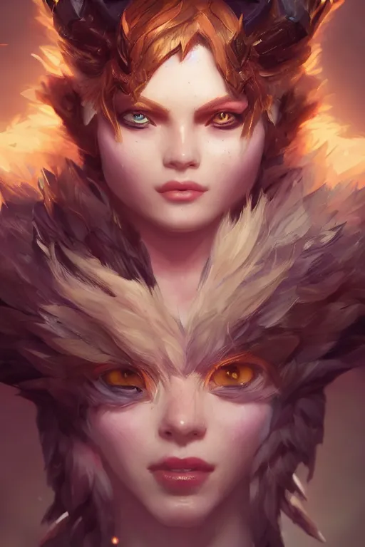 Image similar to league of legends portrait, au naturel, hyper detailed, digital art, trending in artstation, cinematic lighting, studio quality, smooth render, unreal engine 5 rendered, octane rendered, art style by klimt and nixeu and ian sprigger and wlop and krenz cushart.