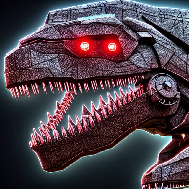 Image similar to cybernetic t - rex, digital art, highly detailed, 4 k, hdr, smooth, sharp focus, high resolution, award - winning photo