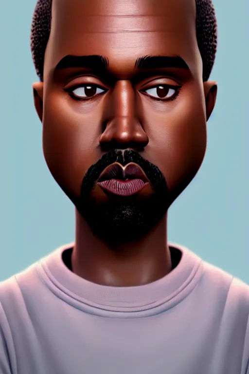 Prompt: super cute kanye west character concept, soft light, soft mood, realistic face, illustration, painting oil on canvas by Elena Zhurikhina and Goro Fujita and Charlie Bowater, octane render trending on artstation, 4k, 8k, HD