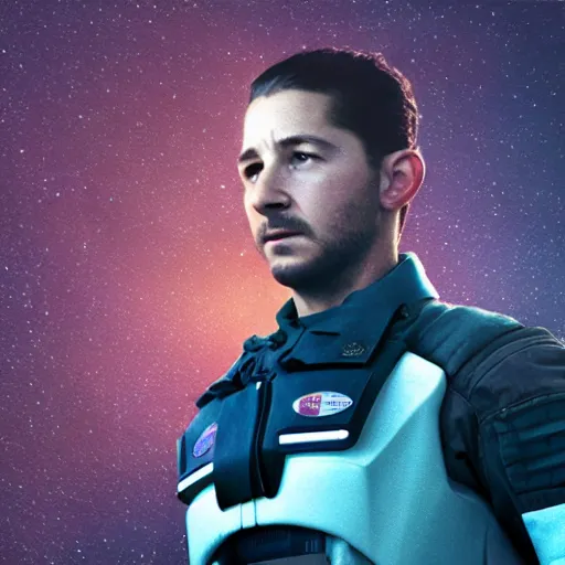 Image similar to epic cinematic film still of shia labeouf in interstellar, intricate artwork by tooth wu and wlop and beeple, octane render, hyper realism, 8 k