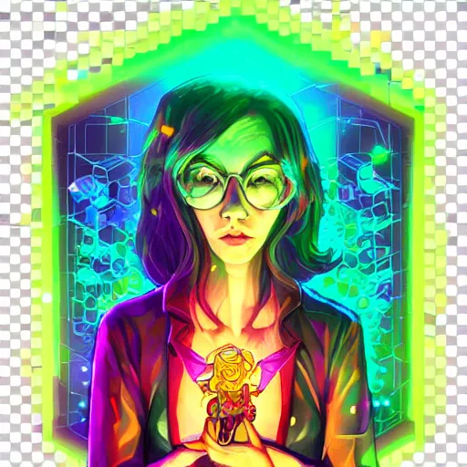 Image similar to skill magic geek inside matrix deepdream radiating a glowing aura stuff loot legends stylized digital illustration video game icon artstation lois van baarle, ilya kuvshinov, rossdraws,