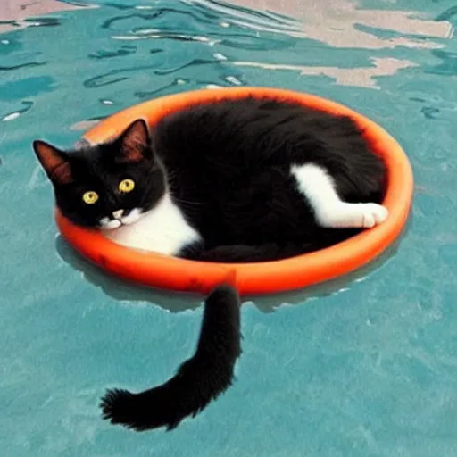 Image similar to a cat floating, very funny image