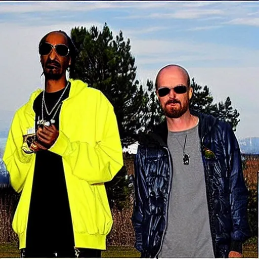 Prompt: snoop dogg plays jesse pinkman in breaking bad with walter white, yo