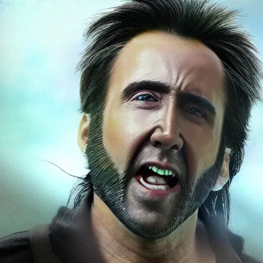 Image similar to photo realistic, ultra detailed photo of nicolas cage as wolverine