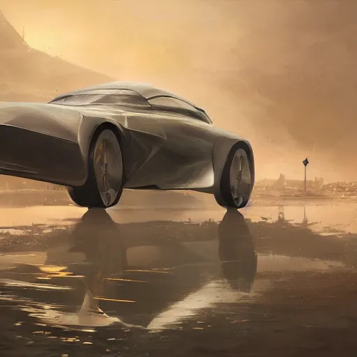 Image similar to aftermarket car, elegant, digital painting, concept art, smooth, sharp focus, art style from Wang Ke and Greg Rutkowski and Bruce Kaiser and Scott Robertson and Dmitry Mazurkevich and Doruk Erdem and Jon Sibal, small style cue from Blade Runner and Minority Report and iRobots