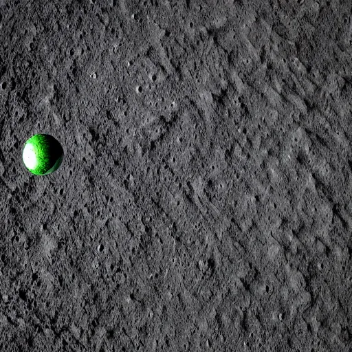 Image similar to a photography of a green football pitch on the moon, extreme long shot, realistic