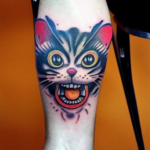 Image similar to clown cat tattoo design