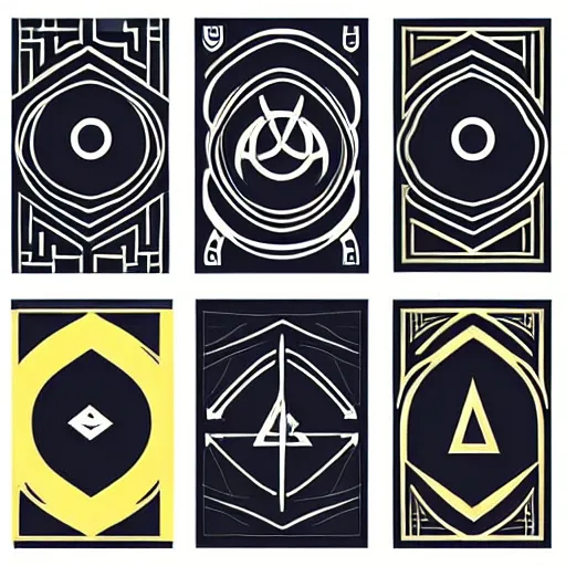 Image similar to “ allomancy symbols from mistborn in art deco style ”