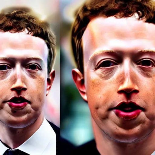 Image similar to Mark zuckerberg merged with elon musk photorealistic edit