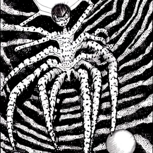 Image similar to the dream spider, artwork by junji ito