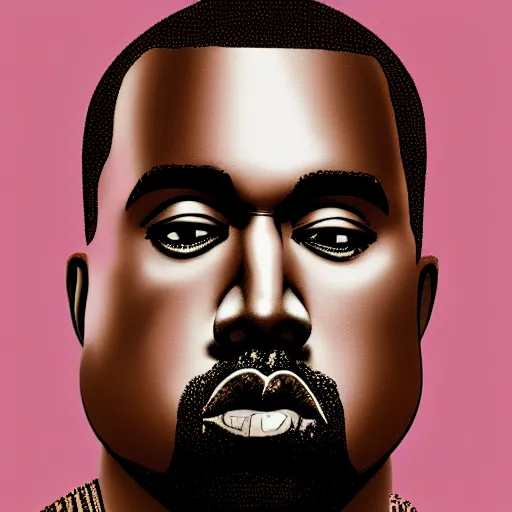 Image similar to portrait of kanye west, highly detailed, centered, solid color background, digital painting