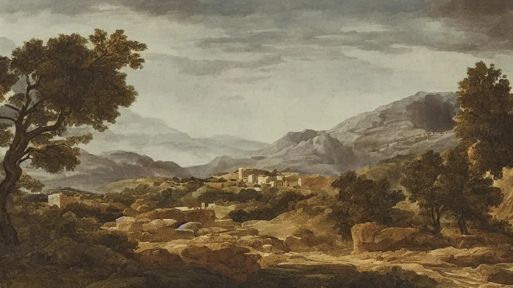 Image similar to a landscape of jaen in the style of domenikos theotokopoulos