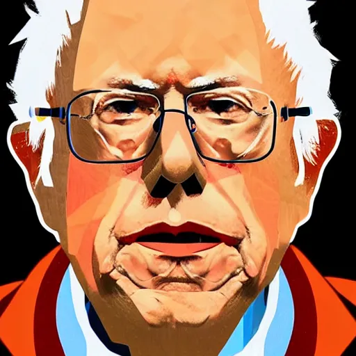 Prompt: a portrait of Bernie Sanders, in the style of a Cubism painting, soft features, 4k