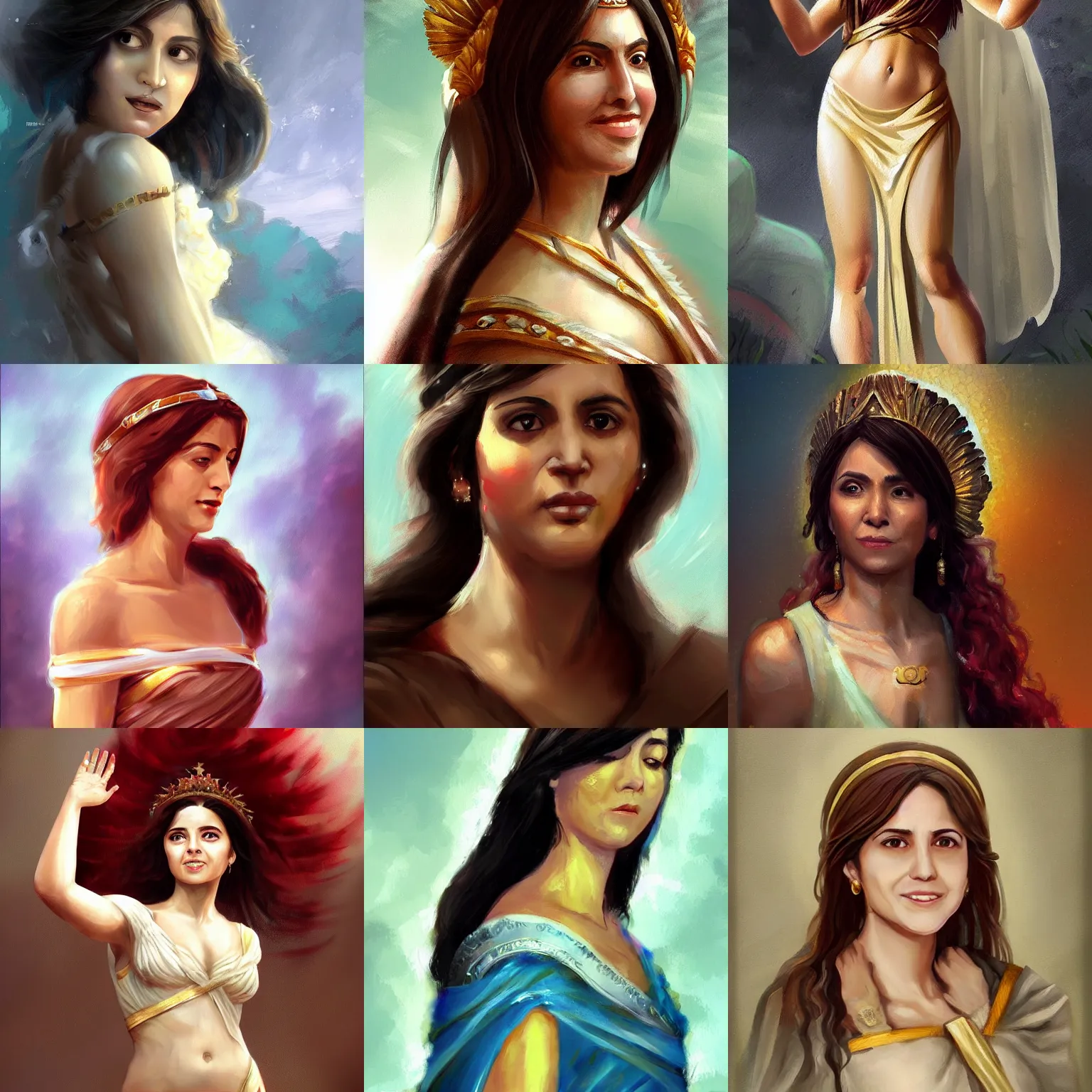 Prompt: Leni Robredo as a beautiful Roman Goddess, Painting, Artstation, Digital Art