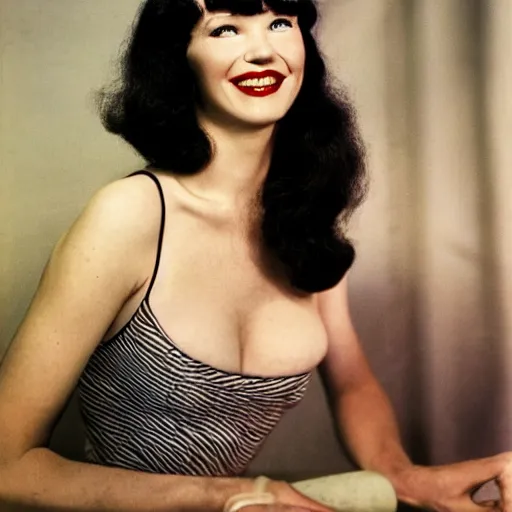 Image similar to betty page as a real person photo by annie leibovitz